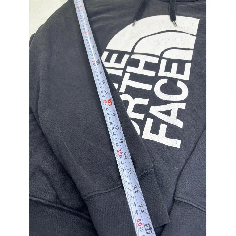 The North Face Mens Black Vertical Big Logo Pullover Hoodie Sweatshirt Medium